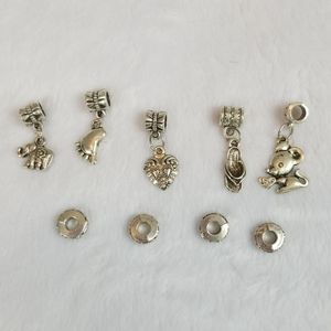 🧨 9 silver charms for necklace or bracelet